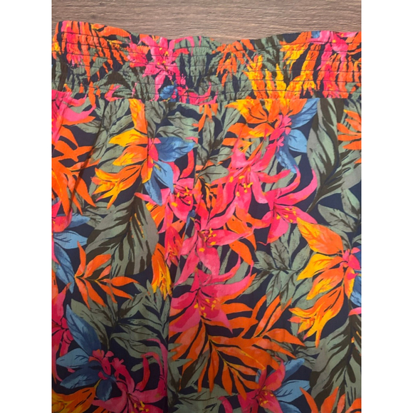 Shade & Shore Wide Leg Pants Slit Smocked Waist Tropical Print Multicolor W XL - Picture 7 of 11